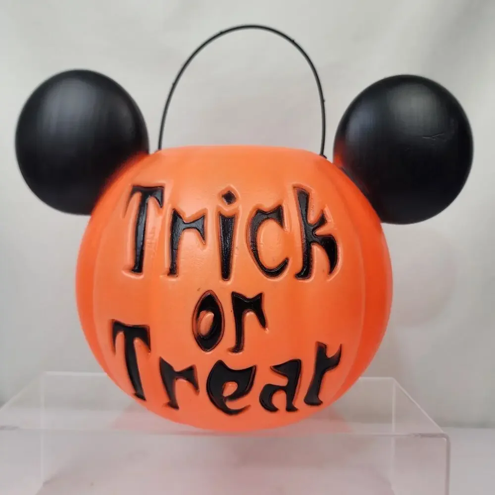 VTG General Foam Plastics Mickey Mouse Halloween Trick or Treat Pumpkin Pail